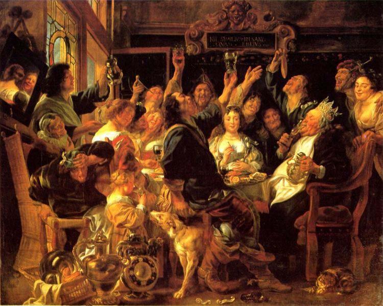 Jacob Jordaens Feast of the bean king oil painting picture